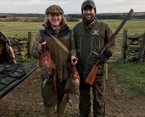 clients pheasant wingshooting in Scotland